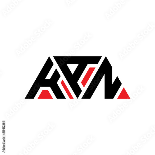 KAN triangle letter logo design with triangle shape. KAN triangle logo design monogKAm. KAN triangle vector logo template with red color. KAN triangular logo Simple, Elegant, and Luxurious Logo... photo