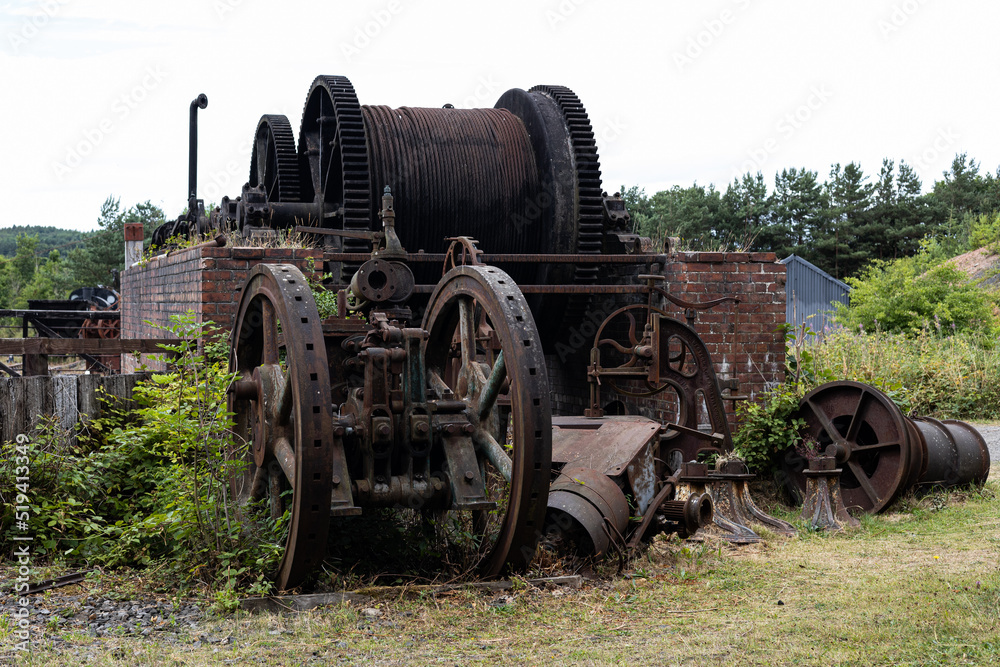 Old mine abandoned rusty machinery