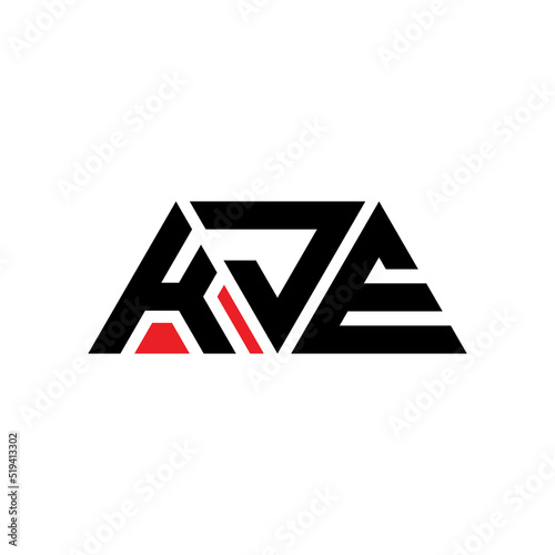 KJE triangle letter logo design with triangle shape. KJE triangle logo design monogram. KJE triangle vector logo template with red color. KJE triangular logo Simple, Elegant, and Luxurious Logo...