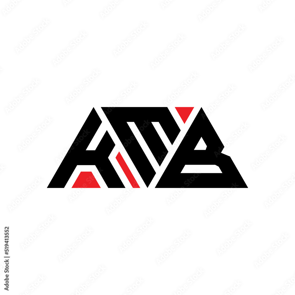 KMB triangle letter logo design with triangle shape. KMB triangle logo ...