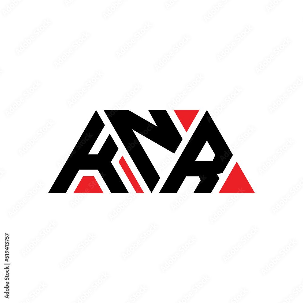 KNR triangle letter logo design with triangle shape. KNR triangle logo design monogram. KNR triangle vector logo template with red color. KNR triangular logo Simple, Elegant, and Luxurious Logo...