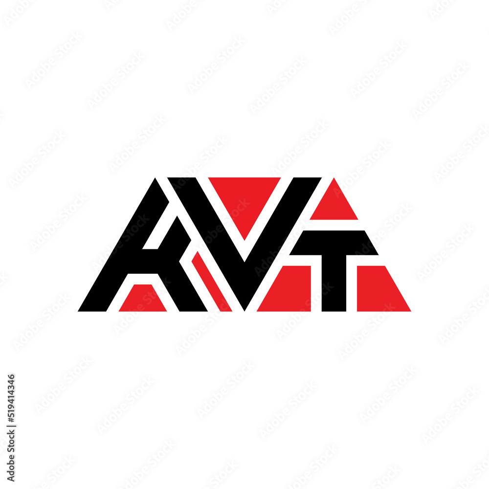 KVT triangle letter logo design with triangle shape. KVT triangle logo design monogram. KVT triangle vector logo template with red color. KVT triangular logo Simple, Elegant, and Luxurious Logo...