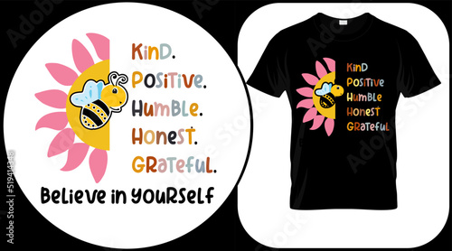 Positive funny bee quote isolated on white background. Honey bee hand drawn lettering. Sweet honey love summer quote saying. Typography vector print illustration for t shirt, greeting card, poster.
