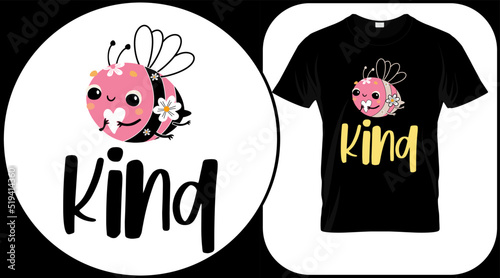 Kind funny bee quote isolated on white background. Honey bee hand drawn lettering. Sweet honey love summer quote saying. Typography vector print illustration for t shirt, greeting card, poster.

