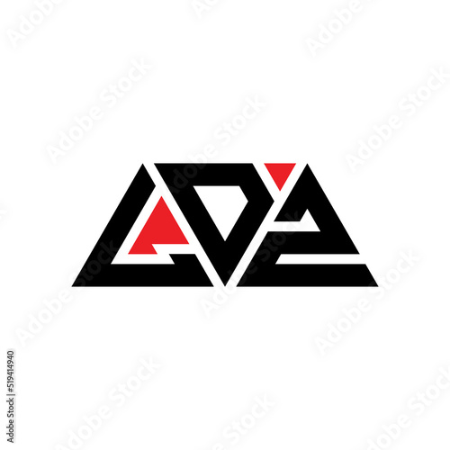 LDZ triangle letter logo design with triangle shape. LDZ triangle logo design monogram. LDZ triangle vector logo template with red color. LDZ triangular logo Simple, Elegant, and Luxurious Logo... photo