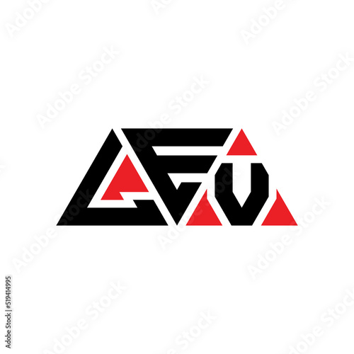LEV triangle letter logo design with triangle shape. LEV triangle logo design monogram. LEV triangle vector logo template with LEd color. LEV triangular logo Simple, Elegant, and Luxurious Logo...