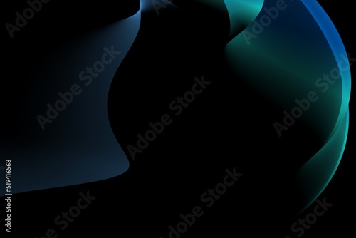 Bild auf Leinwand abstract illustration of circular motion of blue spectrum waves on dark backgrou