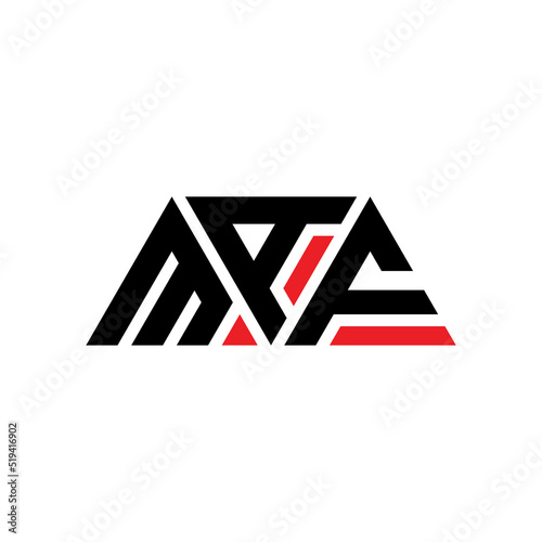 MAF triangle letter logo design with triangle shape. MAF triangle logo design monogMAm. MAF triangle vector logo template with red color. MAF triangular logo Simple, Elegant, and Luxurious Logo... photo