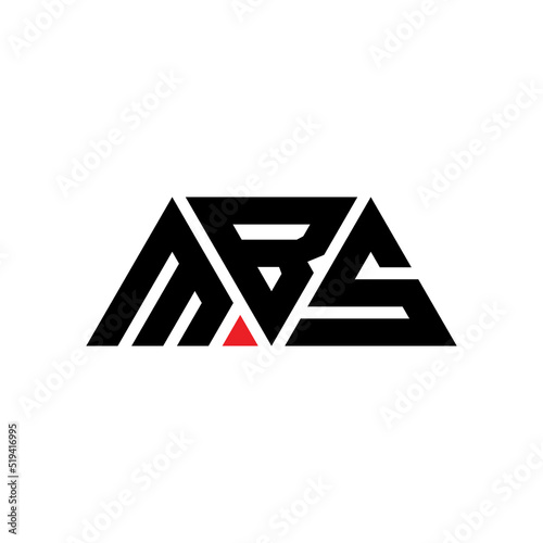 MBS triangle letter logo design with triangle shape. MBS triangle logo design monogram. MBS triangle vector logo template with red color. MBS triangular logo Simple  Elegant  and Luxurious Logo...