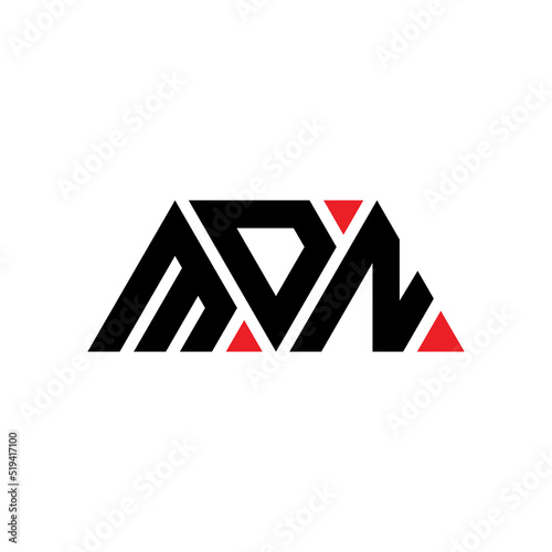 MDN triangle letter logo design with triangle shape. MDN triangle logo design monogram. MDN triangle vector logo template with red color. MDN triangular logo Simple  Elegant  and Luxurious Logo...