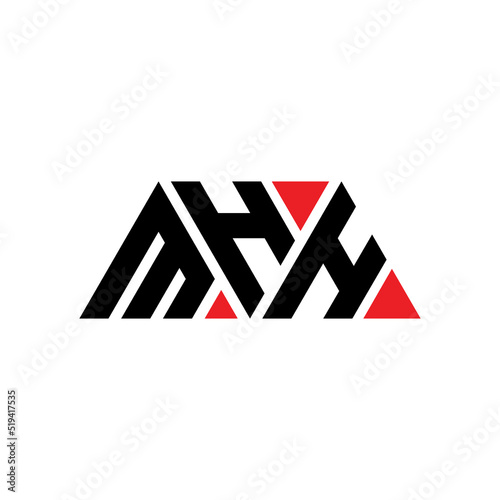 MHH triangle letter logo design with triangle shape. MHH triangle logo design monogram. MHH triangle vector logo template with red color. MHH triangular logo Simple, Elegant, and Luxurious Logo...