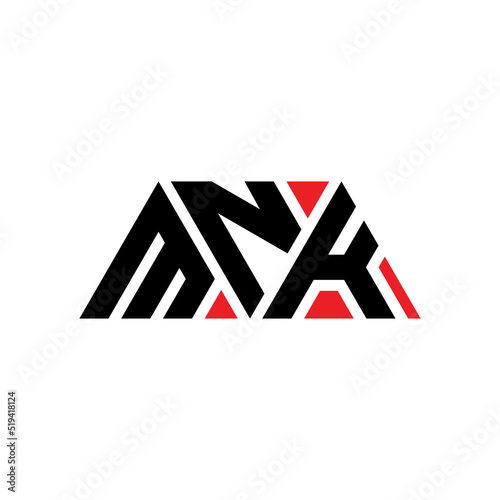 MNK triangle letter logo design with triangle shape. MNK triangle logo design monogram. MNK triangle vector logo template with red color. MNK triangular logo Simple, Elegant, and Luxurious Logo...
