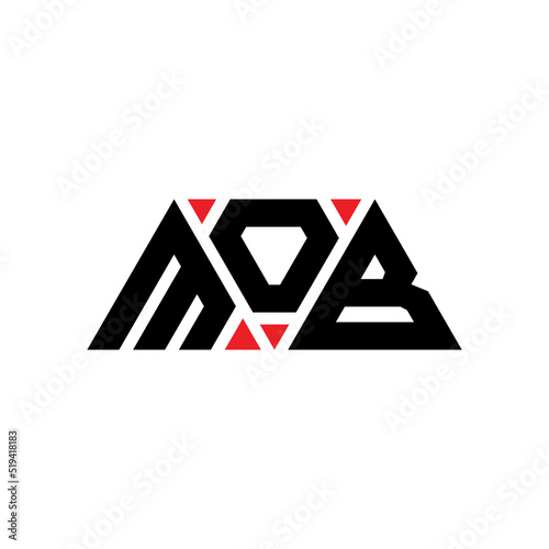 MOB triangle letter logo design with triangle shape. MOB triangle logo design monogram. MOB triangle vector logo template with red color. MOB triangular logo Simple, Elegant, and Luxurious Logo...