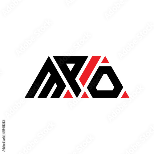 MPO triangle letter logo design with triangle shape. MPO triangle logo design monogram. MPO triangle vector logo template with red color. MPO triangular logo Simple, Elegant, and Luxurious Logo... photo