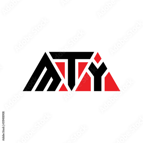 MTY triangle letter logo design with triangle shape. MTY triangle logo design monogram. MTY triangle vector logo template with red color. MTY triangular logo Simple, Elegant, and Luxurious Logo... photo