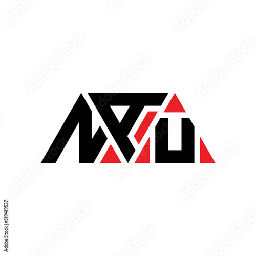 NAU triangle letter logo design with triangle shape. NAU triangle logo design monogNAm. NAU triangle vector logo template with red color. NAU triangular logo Simple, Elegant, and Luxurious Logo...
