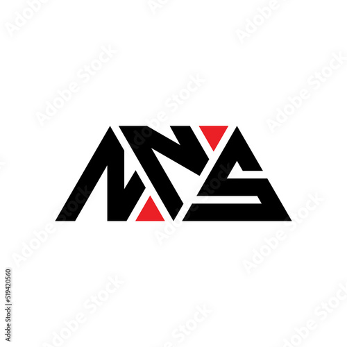 NNS triangle letter logo design with triangle shape. NNS triangle logo design monogram. NNS triangle vector logo template with red color. NNS triangular logo Simple, Elegant, and Luxurious Logo... photo