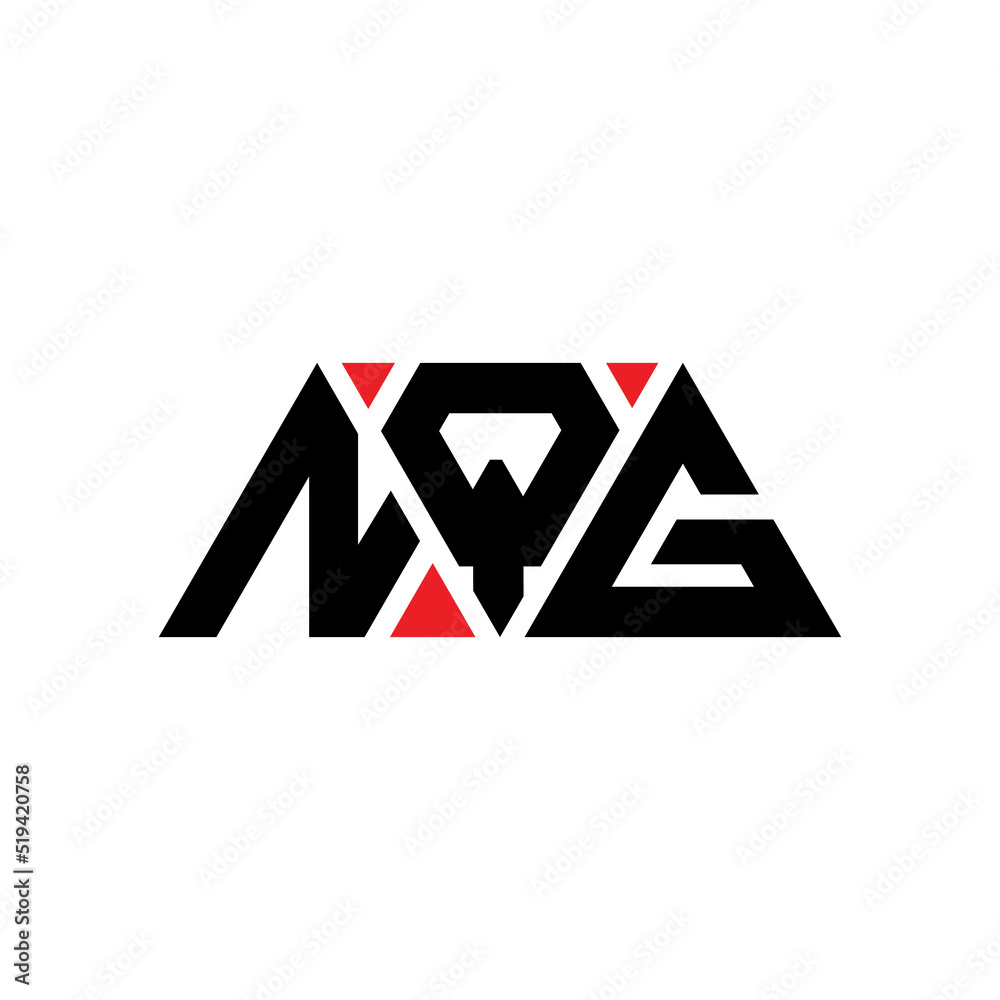 NQG triangle letter logo design with triangle shape. NQG triangle logo design monogram. NQG triangle vector logo template with red color. NQG triangular logo Simple, Elegant, and Luxurious Logo...
