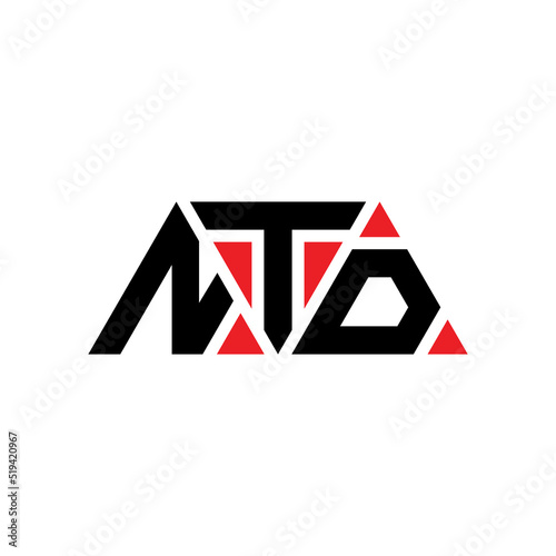 NTD triangle letter logo design with triangle shape. NTD triangle logo design monogram. NTD triangle vector logo template with red color. NTD triangular logo Simple, Elegant, and Luxurious Logo... photo