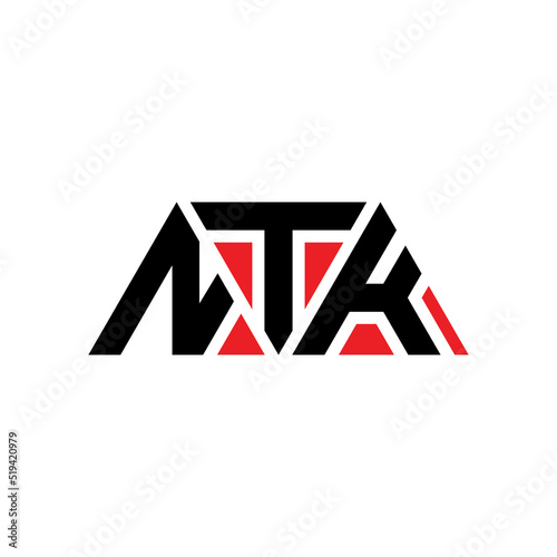 NTK triangle letter logo design with triangle shape. NTK triangle logo design monogram. NTK triangle vector logo template with red color. NTK triangular logo Simple, Elegant, and Luxurious Logo... photo