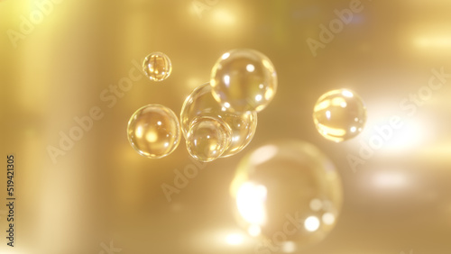 Bubbles merge and become nutritious serum. Many elements of a macro shot come together to form a serum. Drop 3D rendering. Illustrations for Metaball that feature morphing liquid blobs.