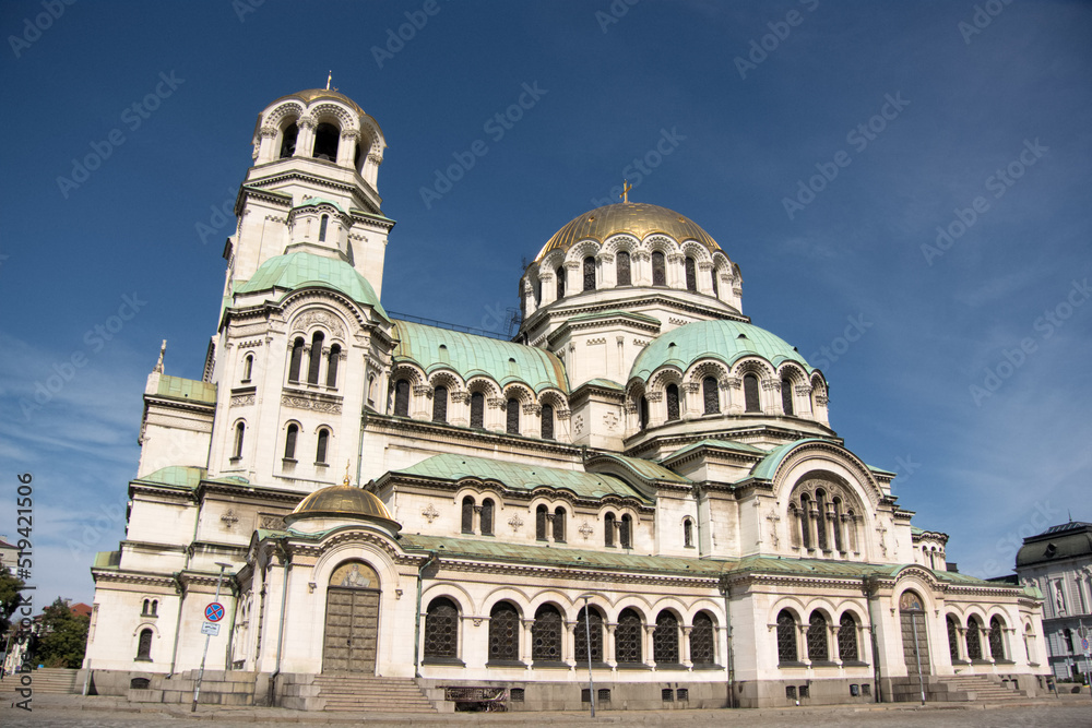 Alexander Nevsky Cathedral from the side in Sofia, Bulgaria