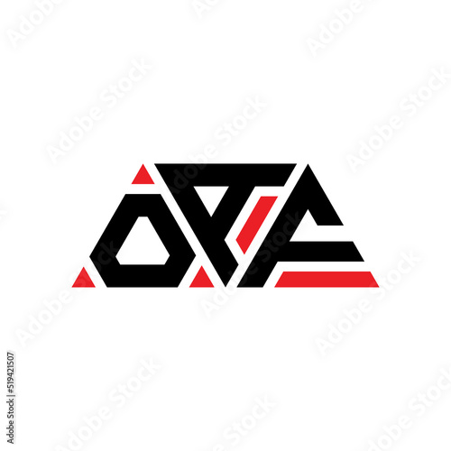 OAF triangle letter logo design with triangle shape. OAF triangle logo design monogOAm. OAF triangle vector logo template with red color. OAF triangular logo Simple, Elegant, and Luxurious Logo...