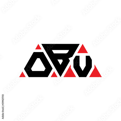 OBV triangle letter logo design with triangle shape. OBV triangle logo design monogram. OBV triangle vector logo template with red color. OBV triangular logo Simple, Elegant, and Luxurious Logo... photo