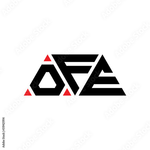 OFE triangle letter logo design with triangle shape. OFE triangle logo design monogram. OFE triangle vector logo template with red color. OFE triangular logo Simple, Elegant, and Luxurious Logo...