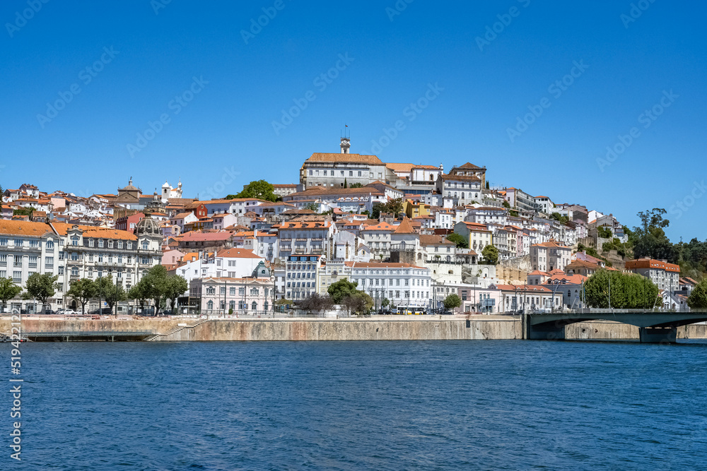 Coimbra, beautiful city in Portugal, panorama on the river
