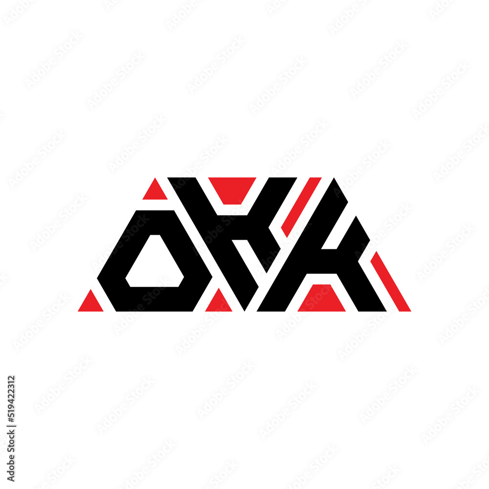 OKK triangle letter logo design with triangle shape. OKK triangle logo design monogram. OKK triangle vector logo template with red color. OKK triangular logo Simple, Elegant, and Luxurious Logo...
