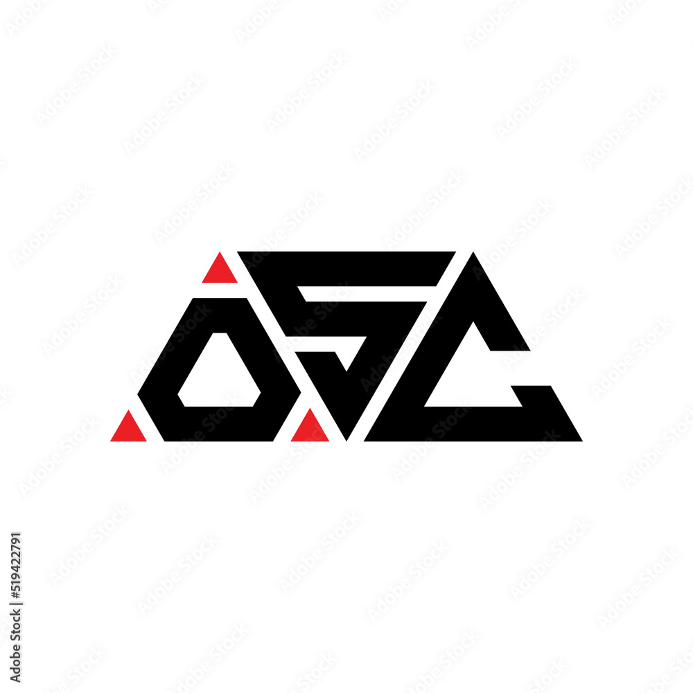 OSC triangle letter logo design with triangle shape. OSC triangle logo design monogram. OSC triangle vector logo template with red color. OSC triangular logo Simple, Elegant, and Luxurious Logo...