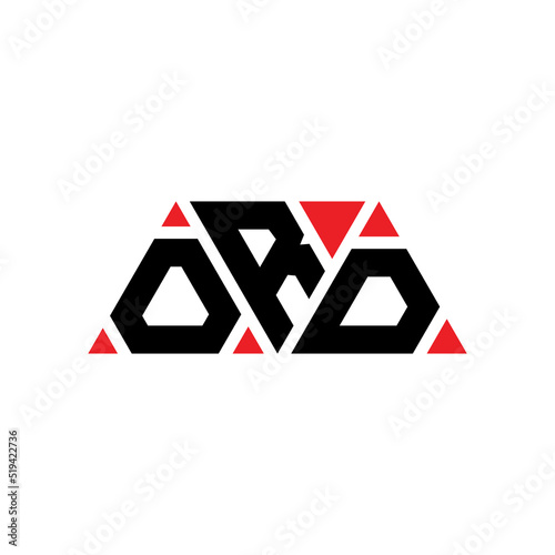 ORD triangle letter logo design with triangle shape. ORD triangle logo design monogram. ORD triangle vector logo template with red color. ORD triangular logo Simple, Elegant, and Luxurious Logo... photo