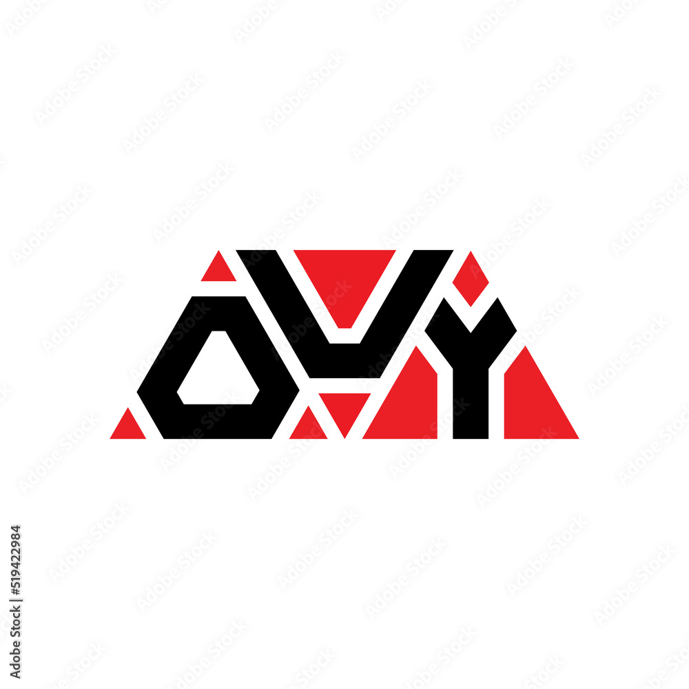 OUY triangle letter logo design with triangle shape. OUY triangle logo design monogram. OUY triangle vector logo template with red color. OUY triangular logo Simple, Elegant, and Luxurious Logo...