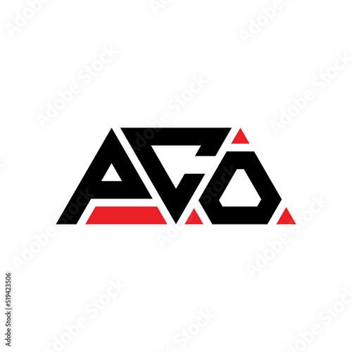 PCO triangle letter logo design with triangle shape. PCO triangle logo design monogram. PCO triangle vector logo template with red color. PCO triangular logo Simple, Elegant, and Luxurious Logo...