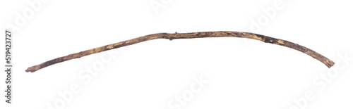 old rotten stick isolated on white background