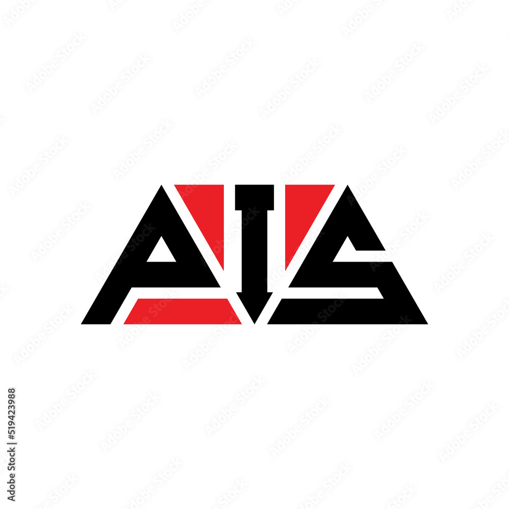 PIS triangle letter logo design with triangle shape. PIS triangle logo