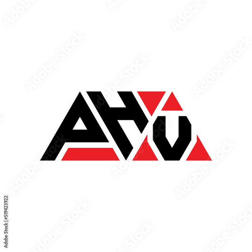 PHV triangle letter logo design with triangle shape. PHV triangle logo design monogram. PHV triangle vector logo template with red color. PHV triangular logo Simple, Elegant, and Luxurious Logo...