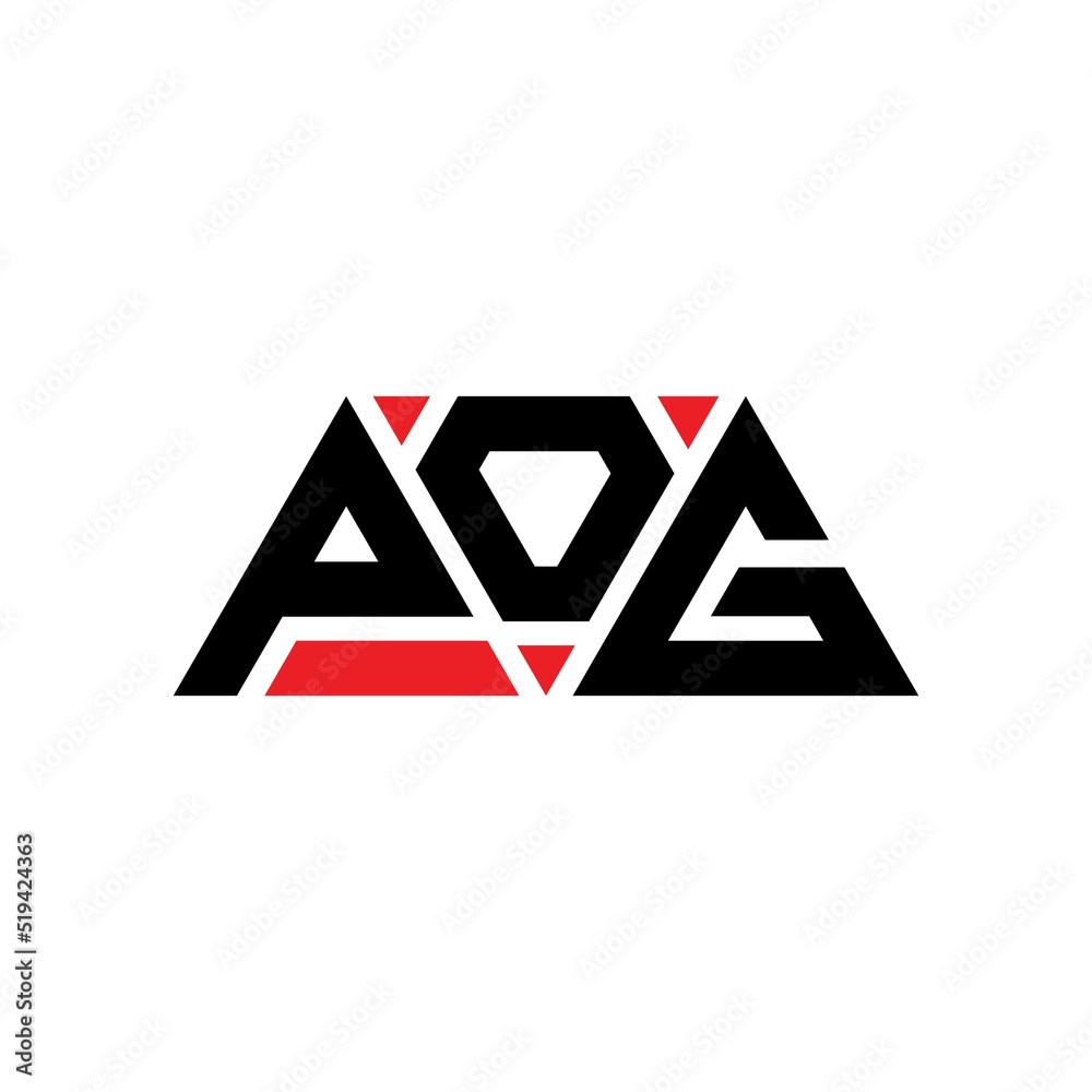 POG triangle letter logo design with triangle shape. POG triangle logo ...