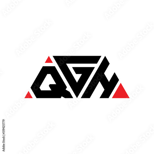 QGH triangle letter logo design with triangle shape. QGH triangle logo design monogram. QGH triangle vector logo template with red color. QGH triangular logo Simple, Elegant, and Luxurious Logo...