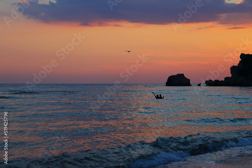 sunset over the sea