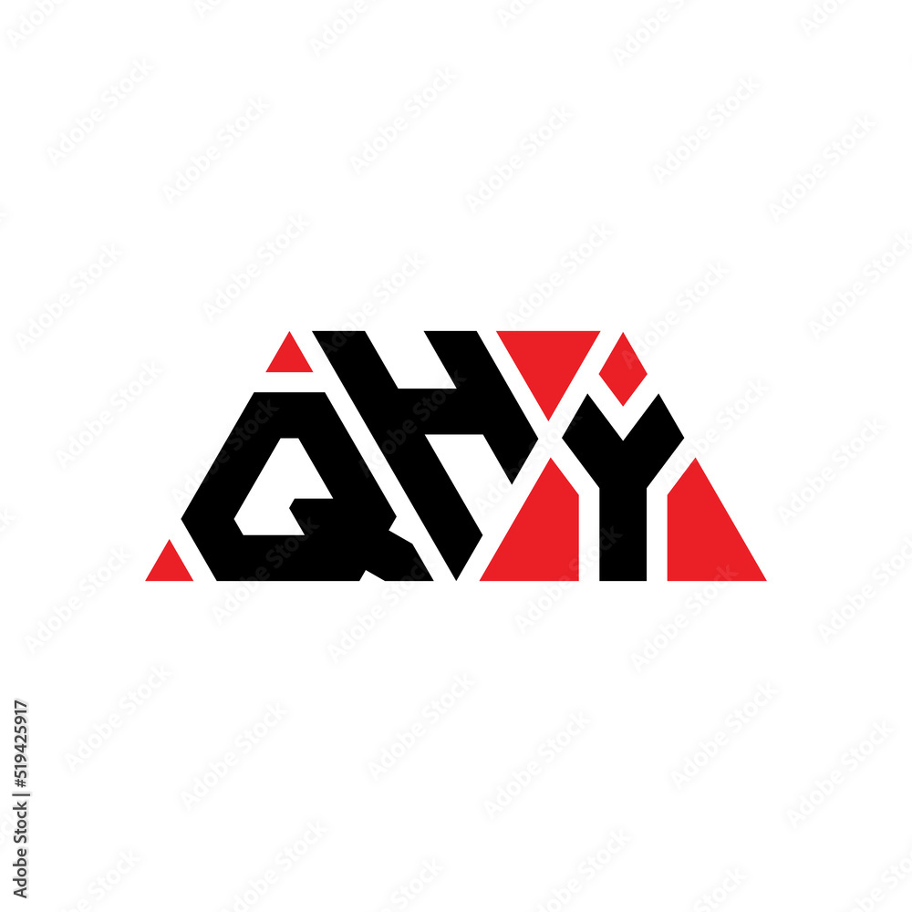 QHY triangle letter logo design with triangle shape. QHY triangle logo design monogram. QHY triangle vector logo template with red color. QHY triangular logo Simple, Elegant, and Luxurious Logo...