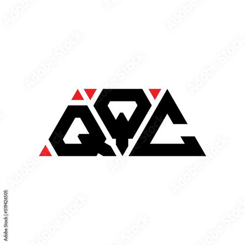 QQC triangle letter logo design with triangle shape. QQC triangle logo design monogram. QQC triangle vector logo template with red color. QQC triangular logo Simple, Elegant, and Luxurious Logo... photo