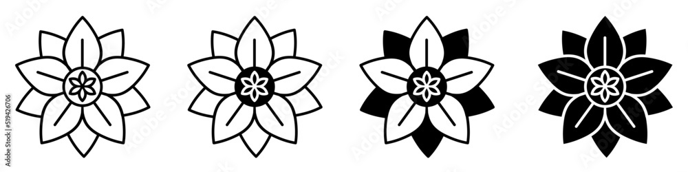 Flowers icon vector set. garden illustration sign collection. Flora symbol or logo.