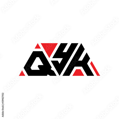 QYK triangle letter logo design with triangle shape. QYK triangle logo design monogram. QYK triangle vector logo template with red color. QYK triangular logo Simple, Elegant, and Luxurious Logo...