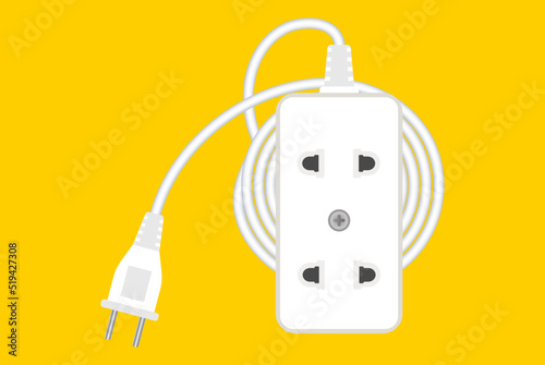 universal white socket with cord and plug