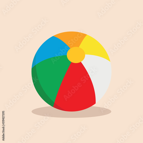 A children's multicolored ball lies on the floor
