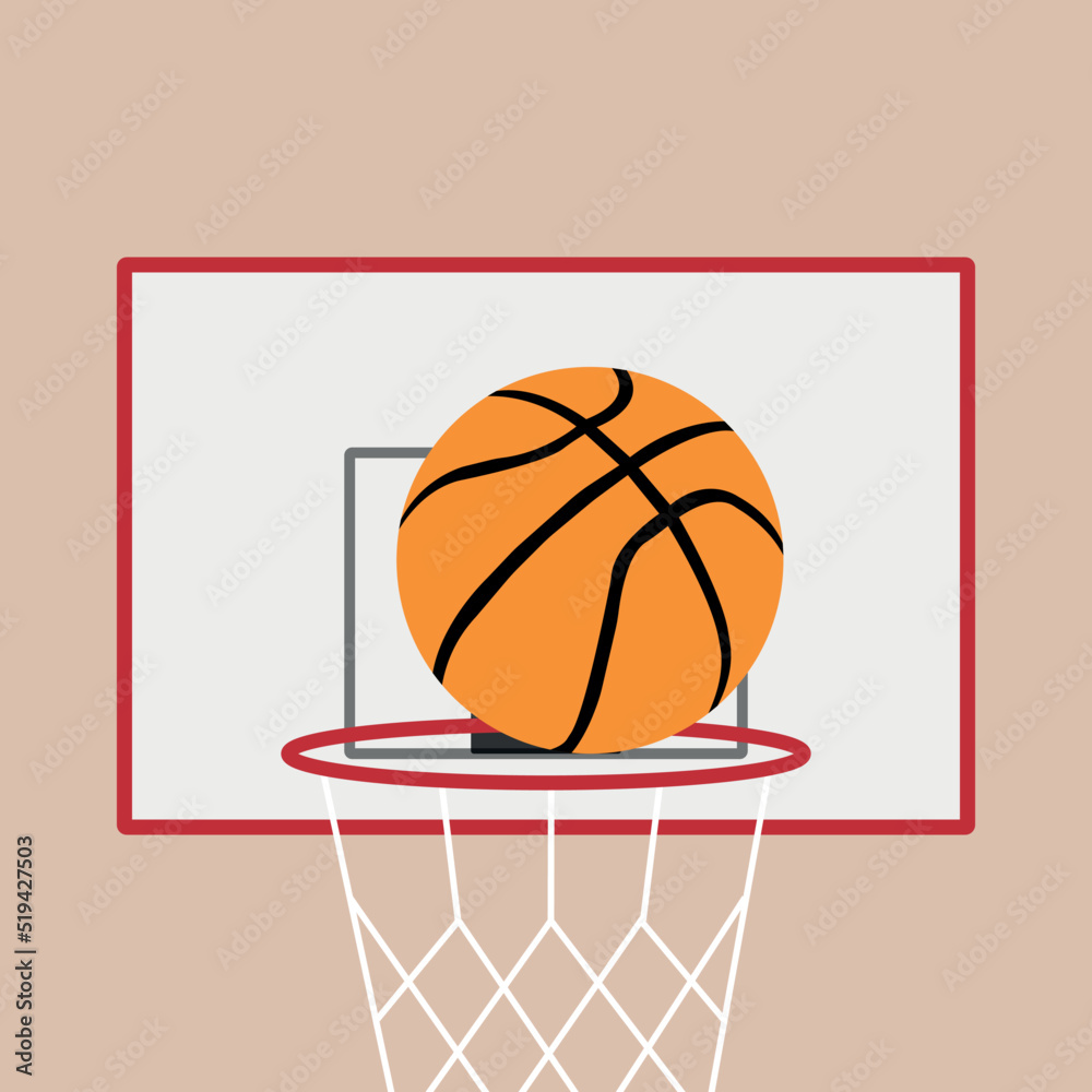 The basketball ball gets into the basket The basketball ball gets into the basket