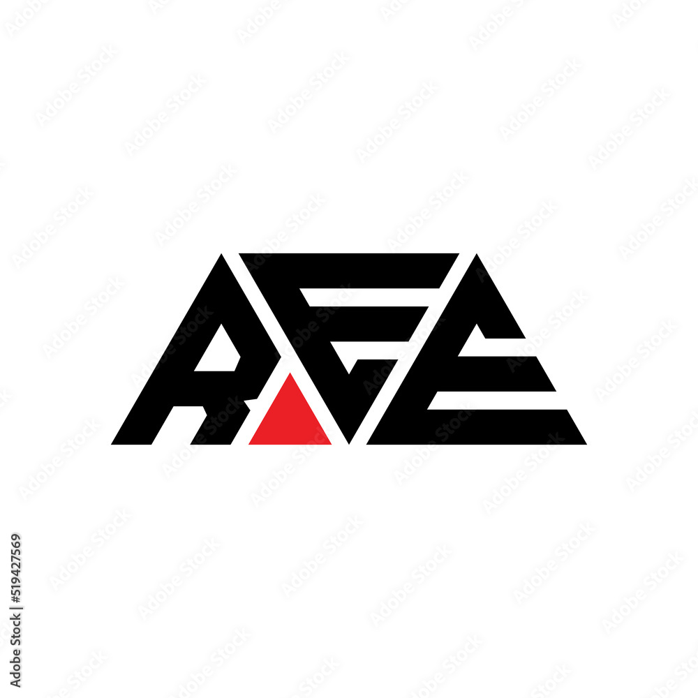 REE triangle letter logo design with triangle shape. REE triangle logo design monogram. REE triangle vector logo template with red color. REE triangular logo Simple, Elegant, and Luxurious Logo...