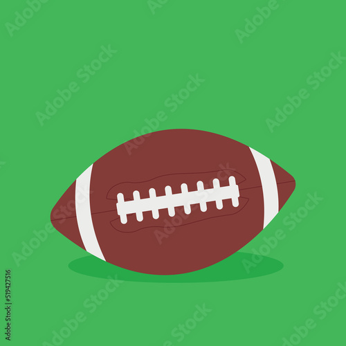 The rugby ball lies on the grass